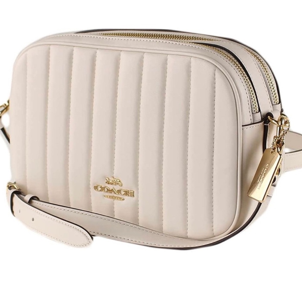 Coach Jes Crossbody Bag w/ linear quilting Chalk color Authenticity guaranteed